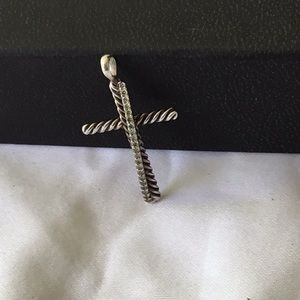 David Yurman Authentic 🌺 Diamond 925  Cross Rare Mint
